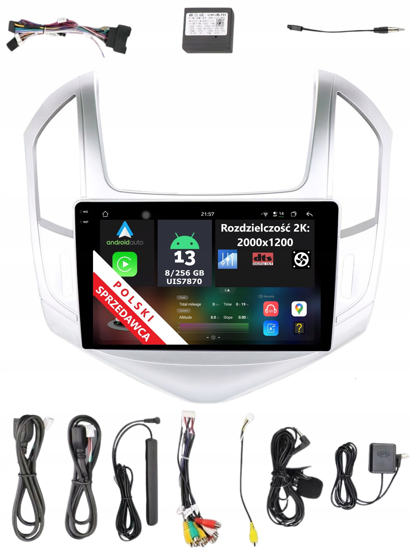 Rádio 2DIN Navigace Android Chevrolet Cruze 1 A 8/256 Gb Dsp Carplay Lte