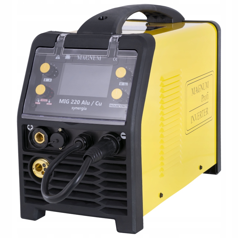 SPAWARKA MIGOMAT MAGNUM MIG 220 ALU LCD SYNERGIA MMA TIG LIFT LUTOSPAWANIE Wysokość 320 mm