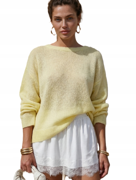 Cocomore Yarn Premium Svetr Alpaka Suri Žlutý New