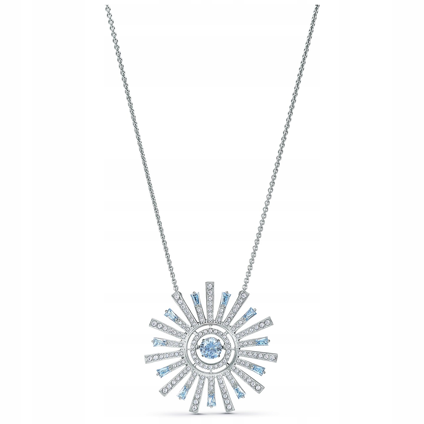 Náhrdelník Swarovski Sunshine Slunce Křišťál světle modrá/bílá Ocel