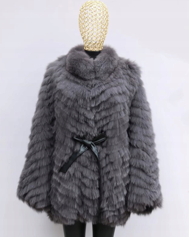 FUTRO NATURALNE KIMONO LIS PIĘKNE ZJAWISKOWE UNIKATOWY MODEL KOLORY CUDO