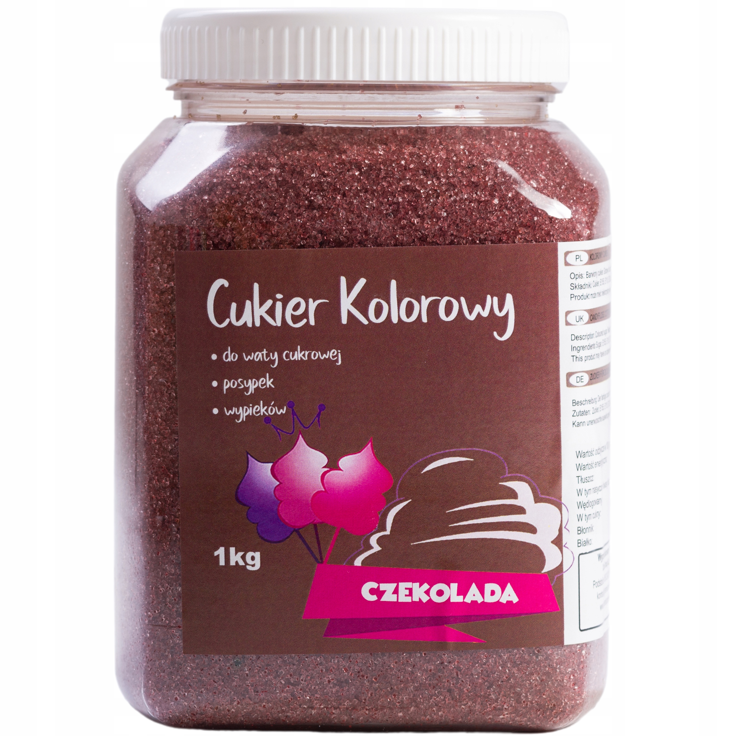 Kolorowy cukier do waty cukrowej Czekolada 1kg