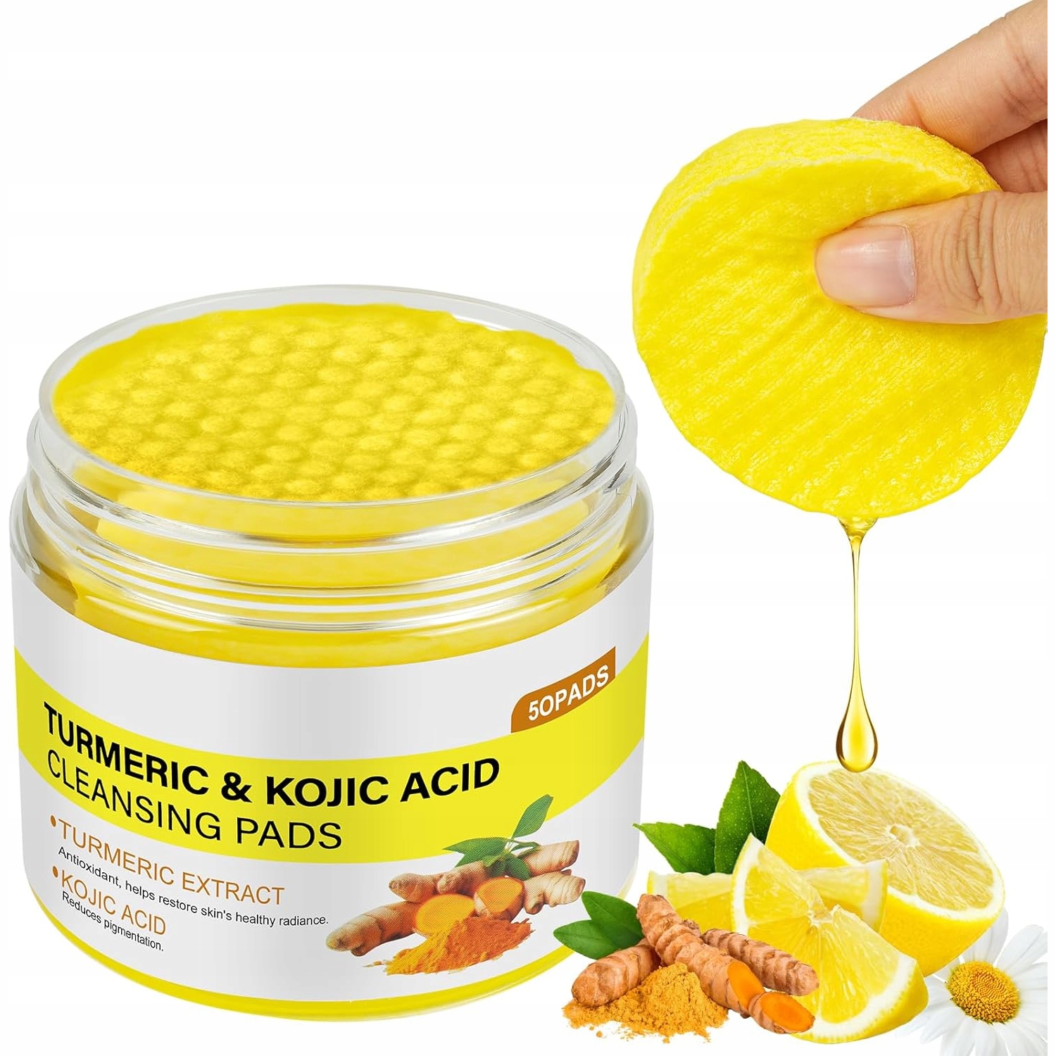Vločky s kurkumou Kyselina kojová Exfoliační a rozjasňující 50 Ks