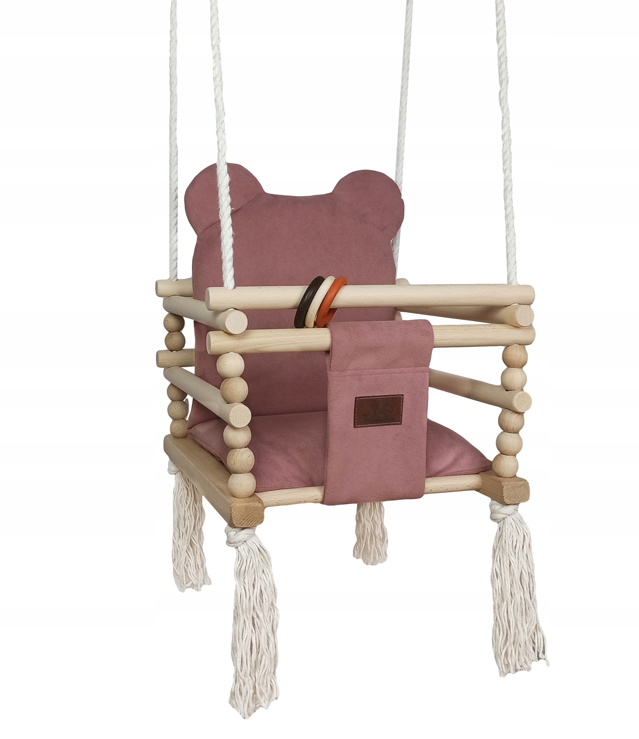 HUŚTAWKA DLA DZIECI Do Domu Drewniana MIŚ 170cm BRUDNY RÓŻ Prezent EAN (GTIN) 5904158336385