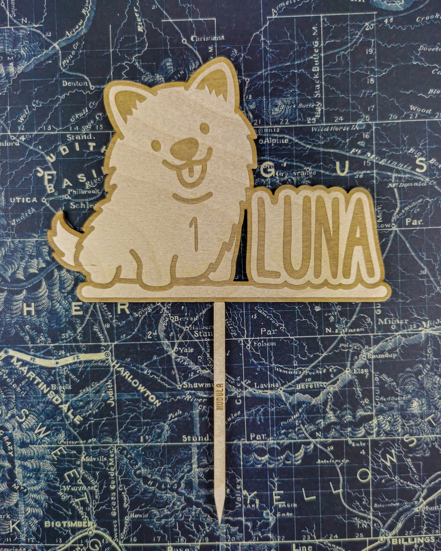 TOPPER DEKORACJA NA TORT PIESKI PIES IMIĘ DEKOR Wysokość produktu 20 cm