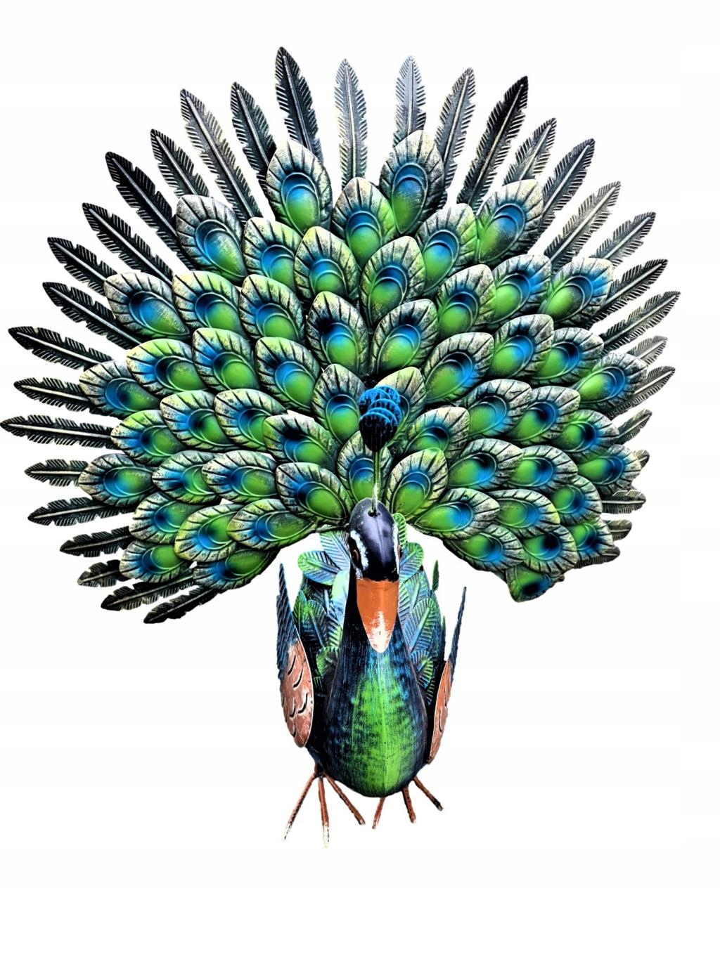 Dekoracyjny Ptak Paw do ogrodu Ozdoba Ogrodowa Duży Ozdobny Ogon 65cm Metal