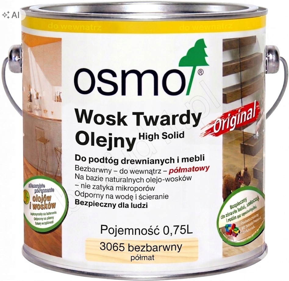 Tvrdý Vosk olejový Vosk Osmo 3065 Bezbarvý Polomat 0,75L