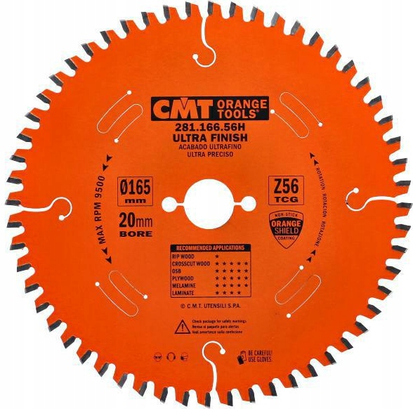 Piła Hm Vidia 165X20X2,2/1,6/56 292.165.56H Drewno Płyta Laminat 56ZĘBY Cmt