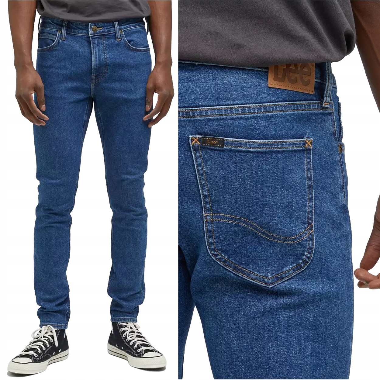 Lee Malone skinny Stone Blue Mid Džínové kalhoty W29 L32
