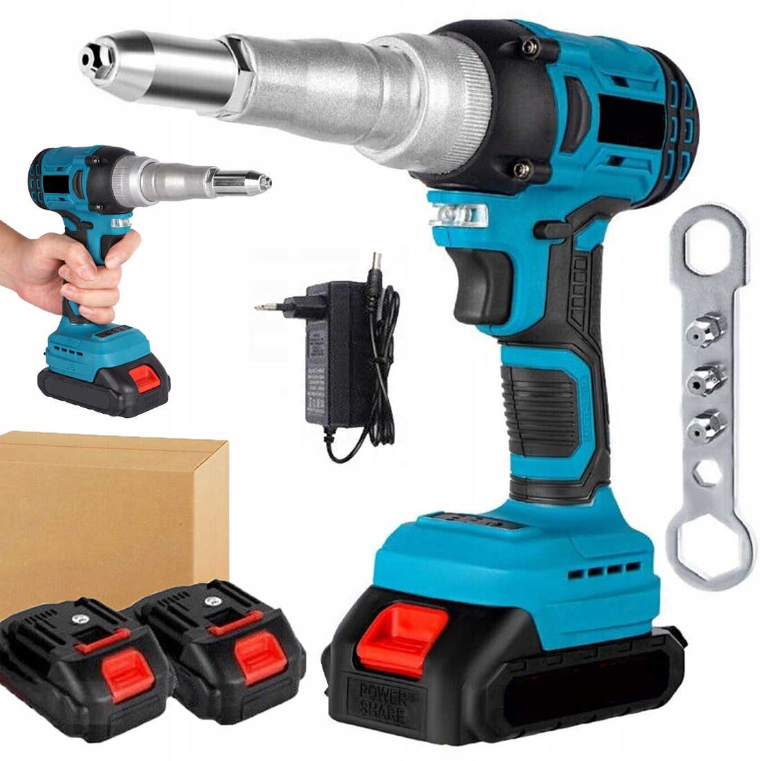 Ruční Nýtovačka Elektrická Nýtovací Pistole 588 Nm 2.4-5.0 MM 18V 2AKU