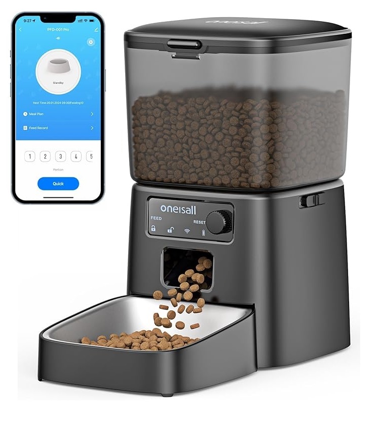 Levně Oneisall Automatický Dávkovač krmiva 3,5L, WiFi