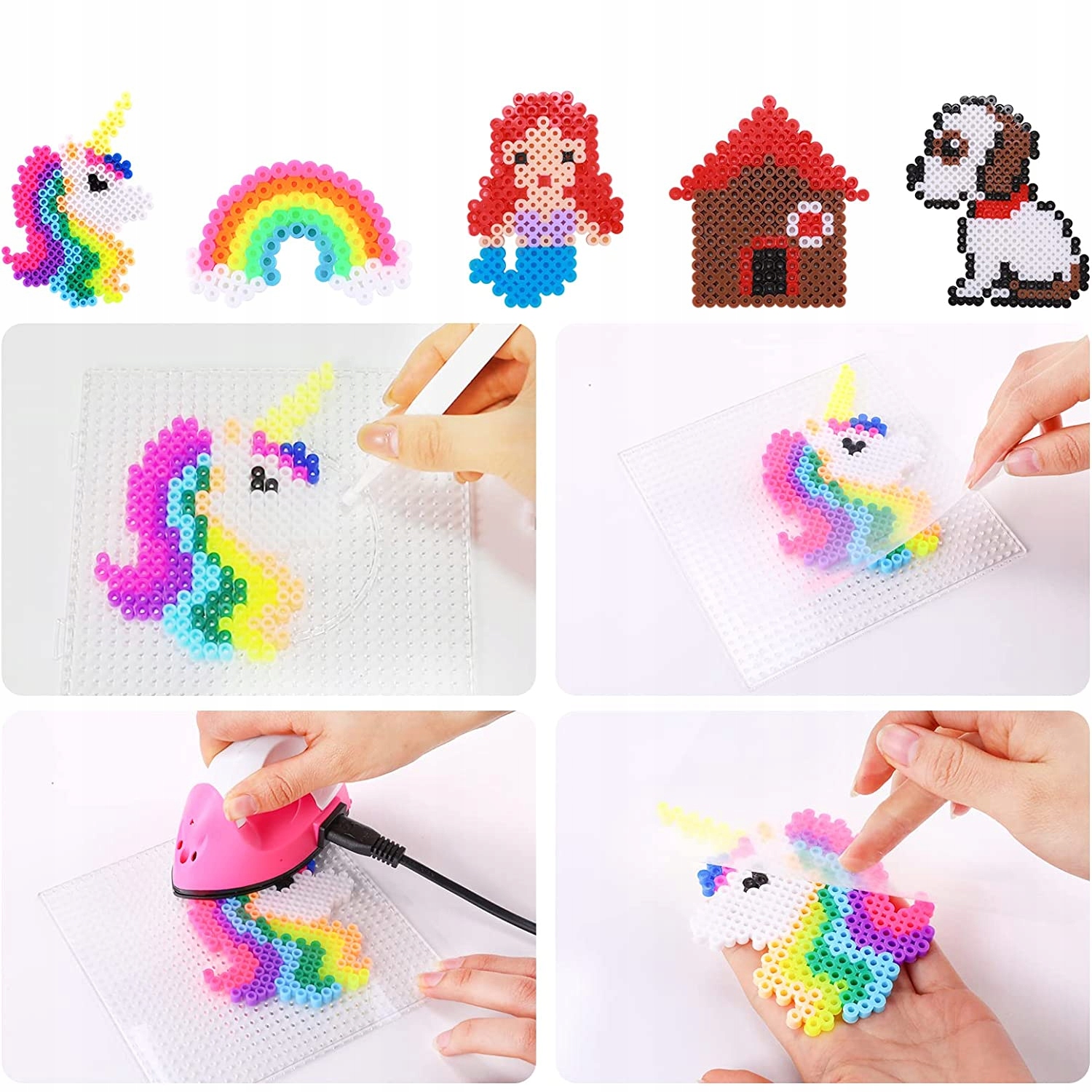 Koraliki do prasowania ZESTAW 5000 szt SZABLONY Wzory Wiaderko z Koralikami Płeć chłopcy dziewczynki