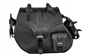 Мотоциклетная кожаная сумка черная 81 + бесплатно
