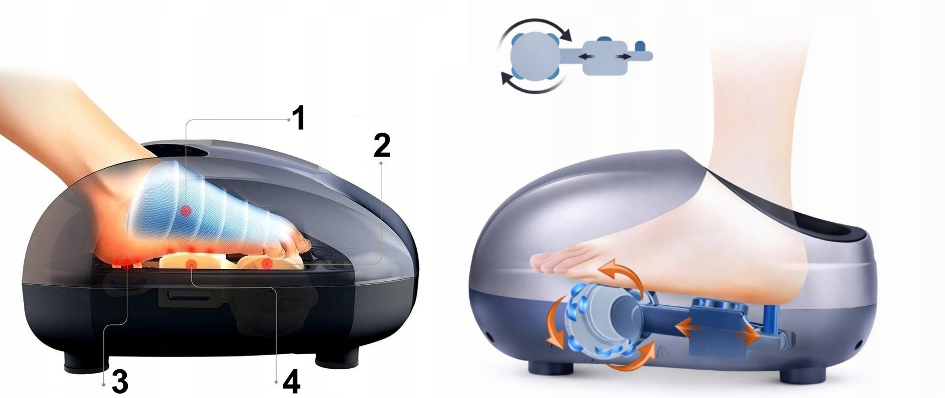 Електричний масажер для ніг 5 режимів 3 рівні потужності Підігрів Код виробника ROVOS R519