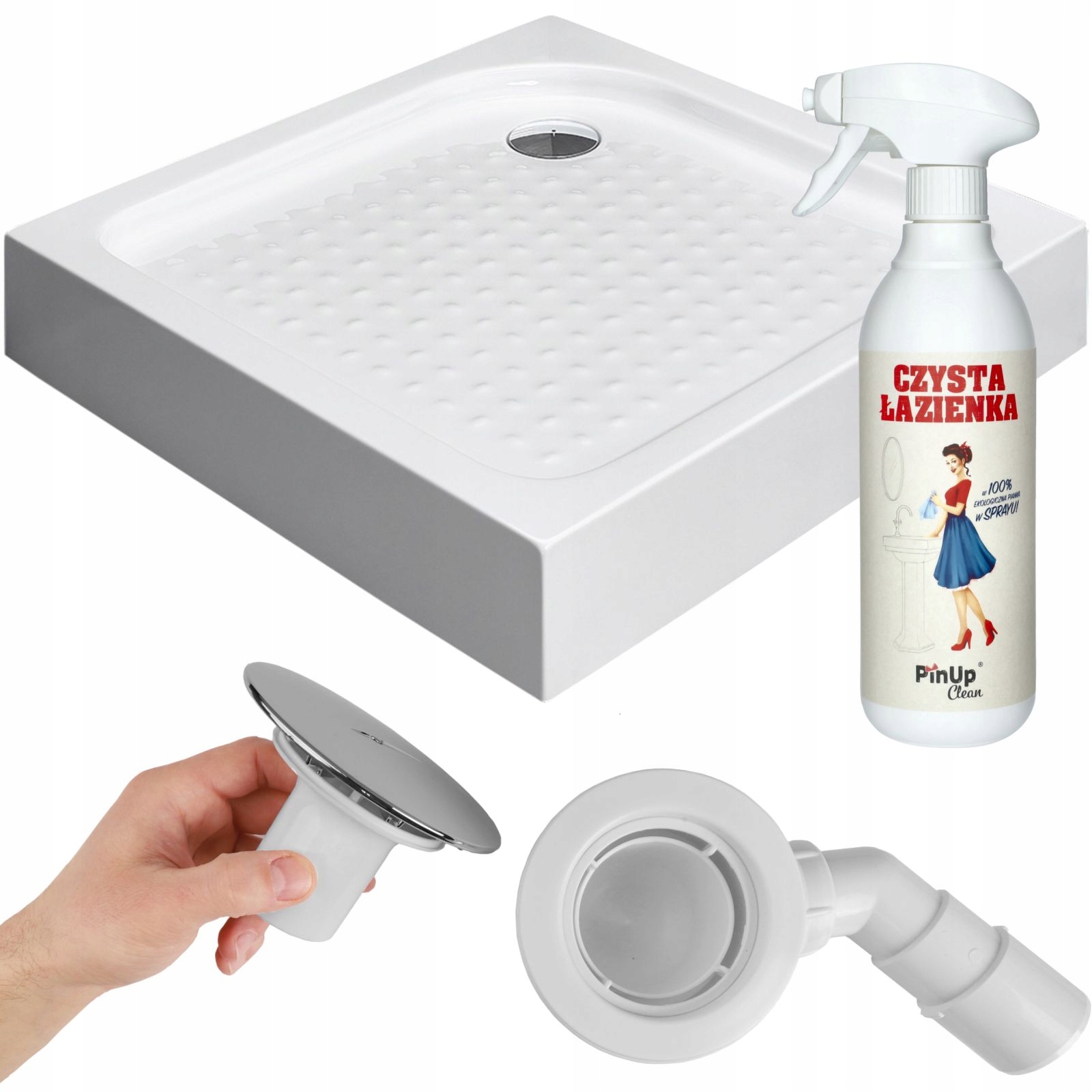 Brodzik prysznicowy akrylowy kwadratowy Rodos C Compact 80x80 syfon Economy