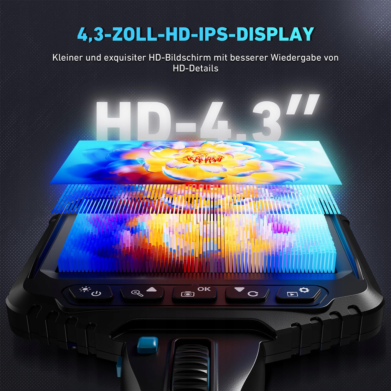 RALCAM Kamera Inspekcyjna 6.2mm 210° IP67 Wodoodporna 4.3" 1280x720P — miniatura 5