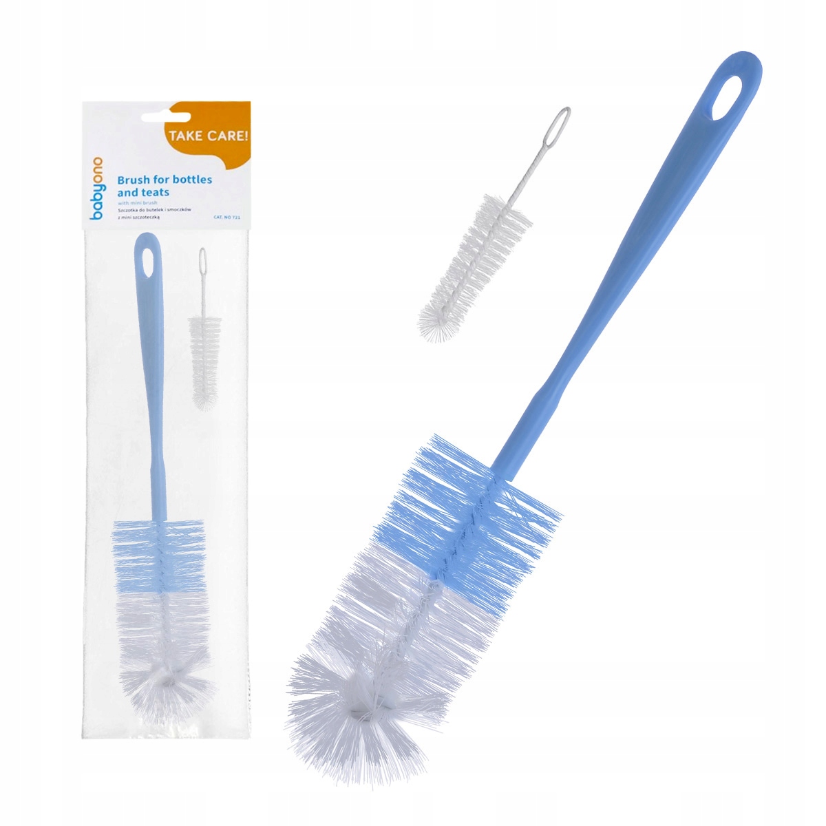 BabyOno SZCZOTKA DO MYCIA butelek smoczków 2x