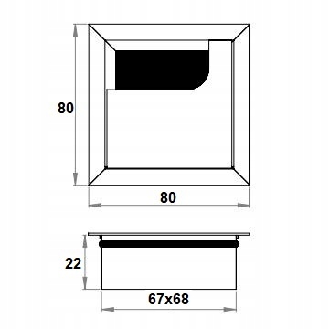 Przepust kablowy X WING 80x80mm biały Długość 8 cm