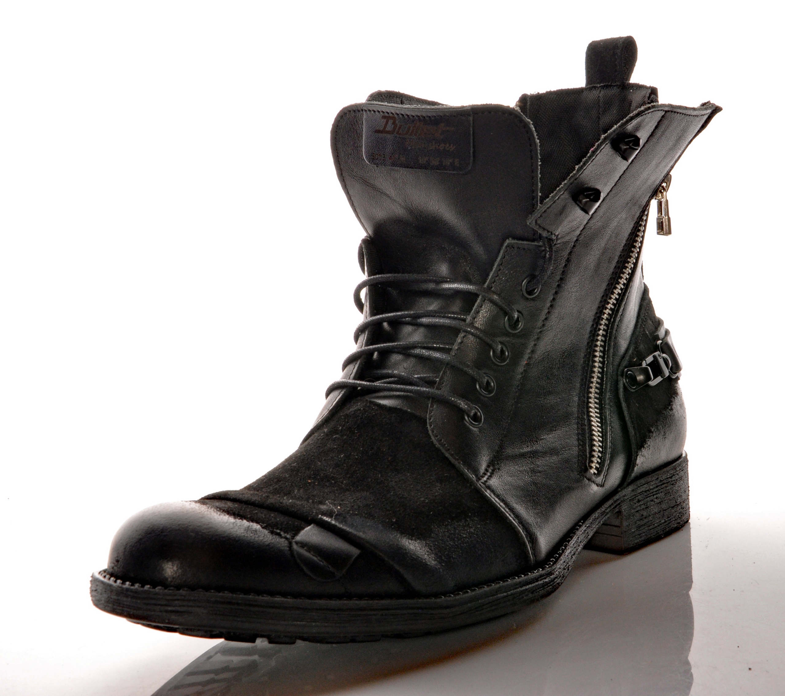 BUTY czarne militarne sztyblety MĘSKIE skóra 40 PL