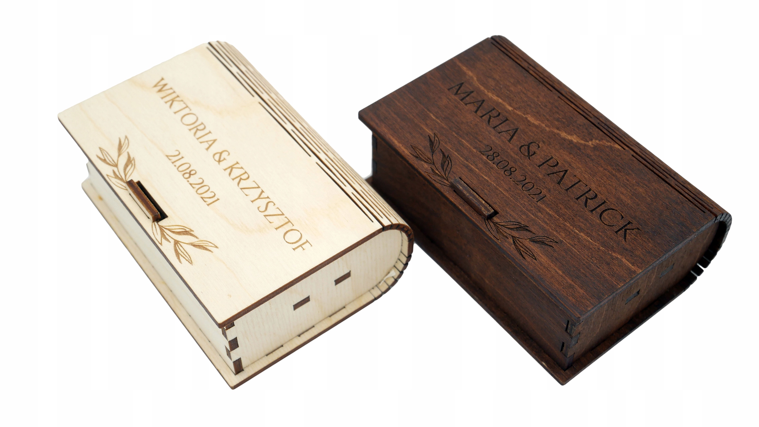 PUDEŁKO NA OBRĄCZKI RUSTYKALNE GRAWER ŚLUB RETRO Kolor dominujący beże i brązy