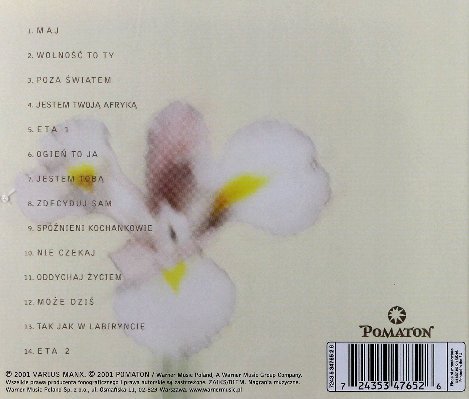 VARIUS MANX: ETA (CD) Stan opakowania oryginalne