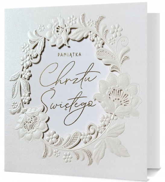 

na Chrzest Kartka pięknie zdobiona H1122C