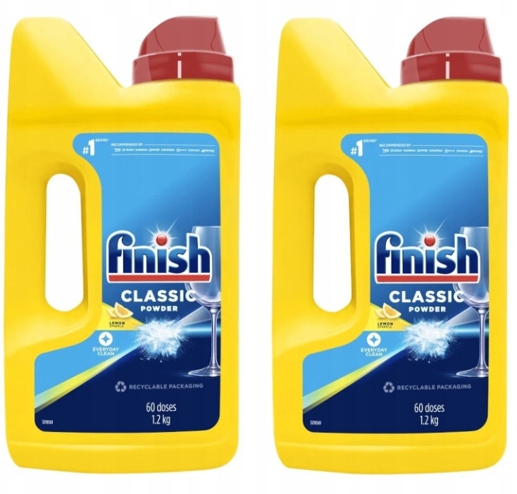 Levně 2x Finish Classic Lemon prášek na mytí nádobí v myčce nádobí 1,2 kg