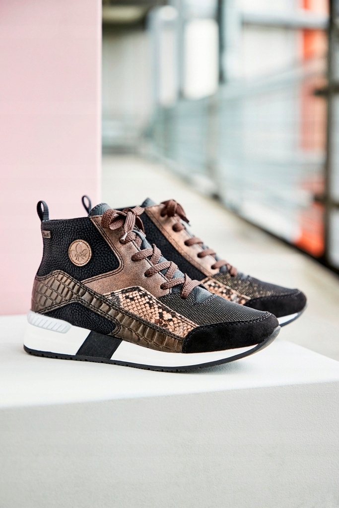 Rieker N7610-00 czarne botki sneakersy TEX Marka Rieker