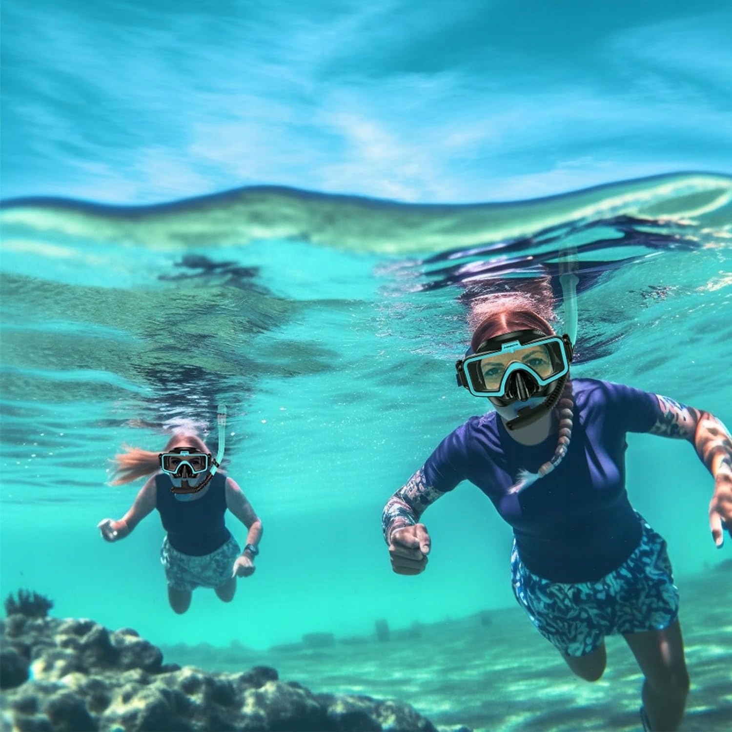 ZESTAW MASKA I FAJKA DO NURKOWANIA OKULARY RURKA DO SNORKELINGU WAKACJE Model 003