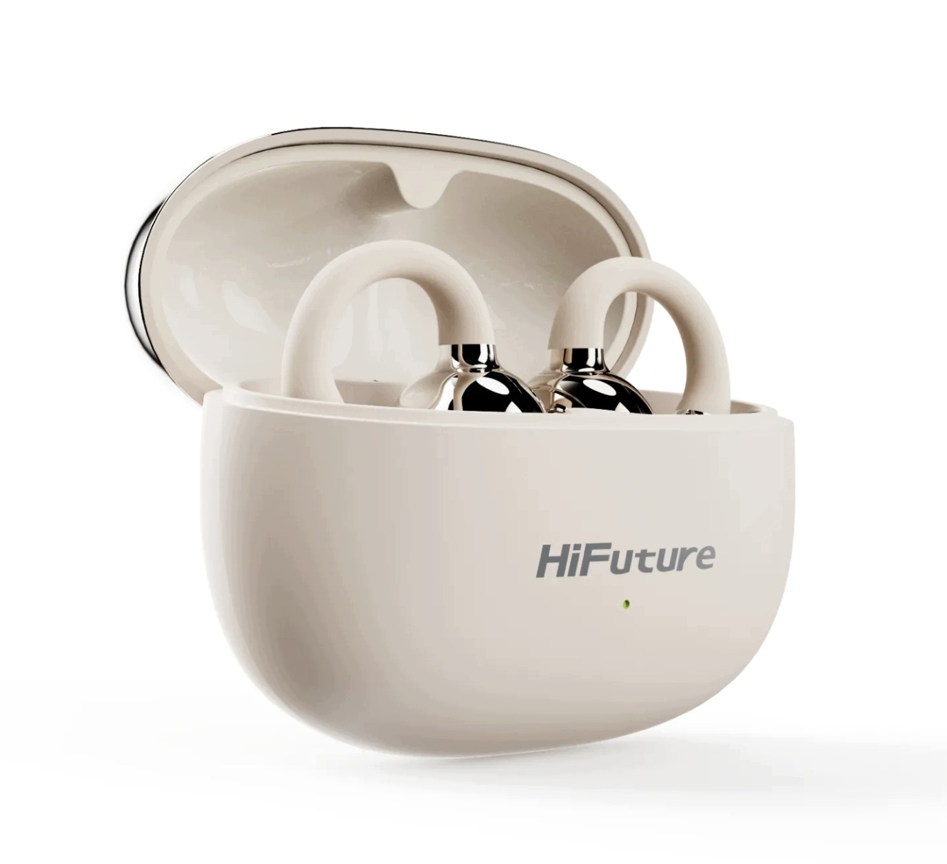 HiFuture FlexClip Open Ear AI ENC Konstrukcja Klipsa Przewodnictwo Powietrzne Bluetooth 5.4 Beżowy