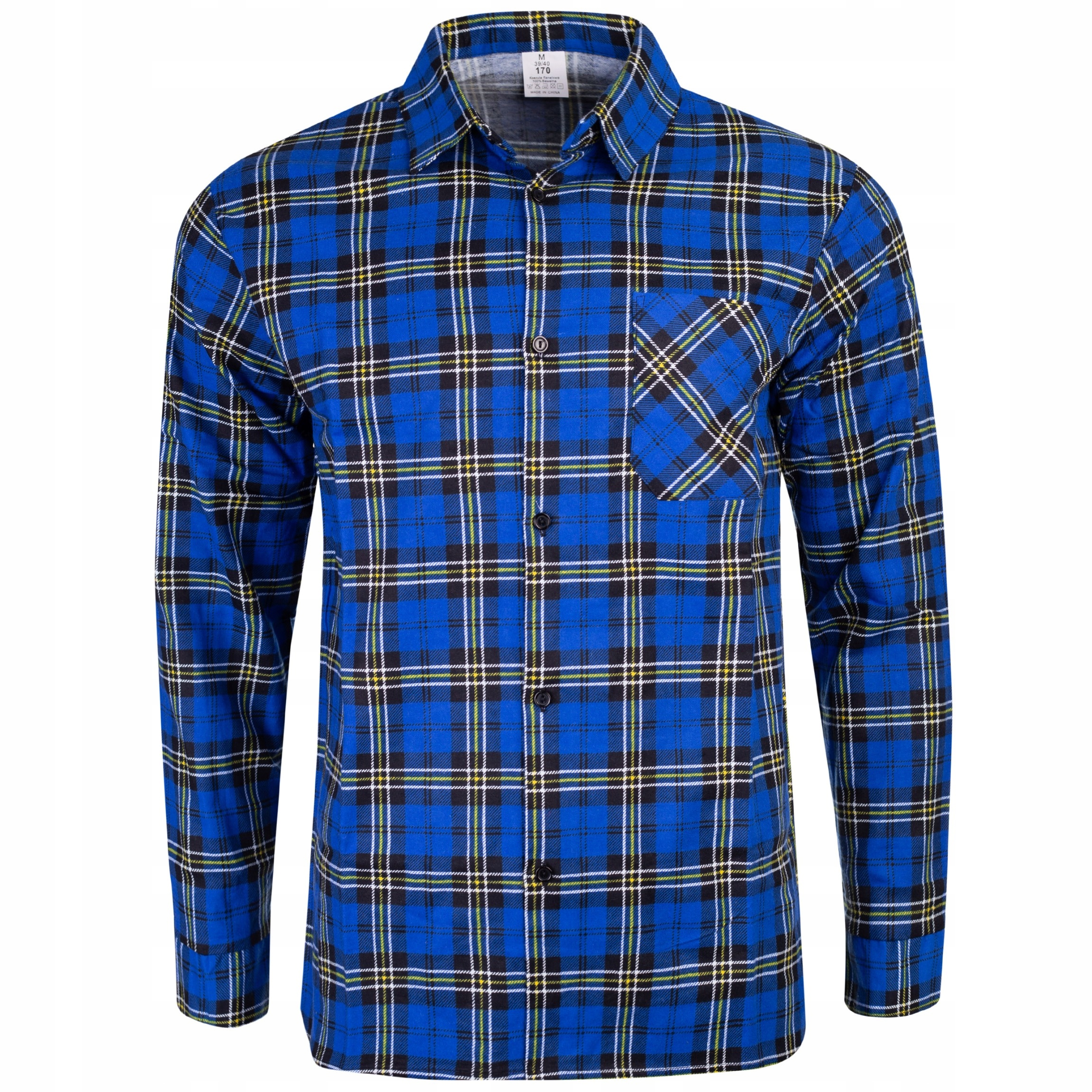 KOSZULA FLANELOWA CASUAL W KRATE MĘSKA 100% BAWEŁNA r. M