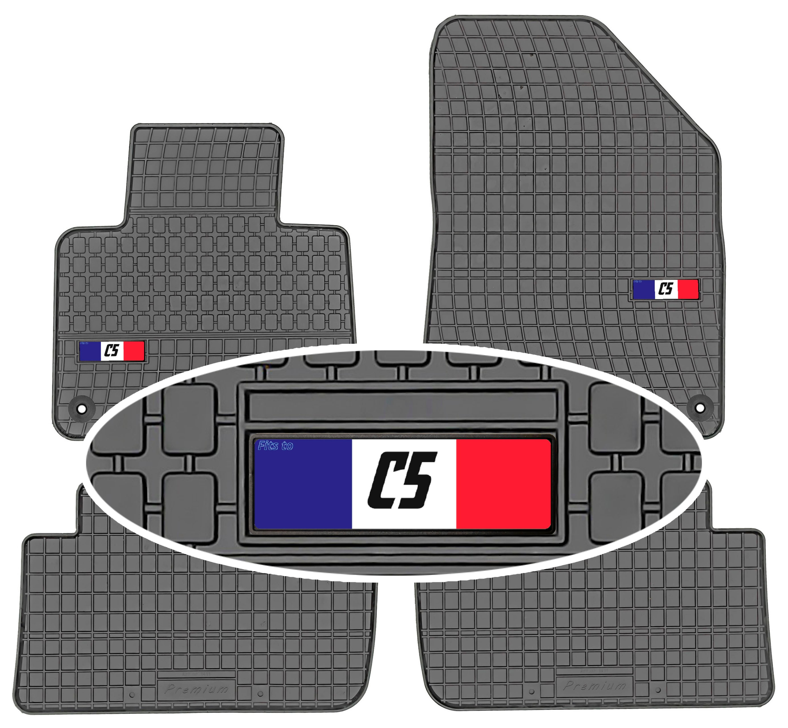 Citroen C5 II 2008-2017 Dywaniki gumowe Emblemat