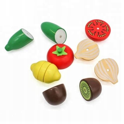 DREWNIANE OWOCE I WARZYWA ZESTAW DESKA SKRZYNKA Materiał drewno