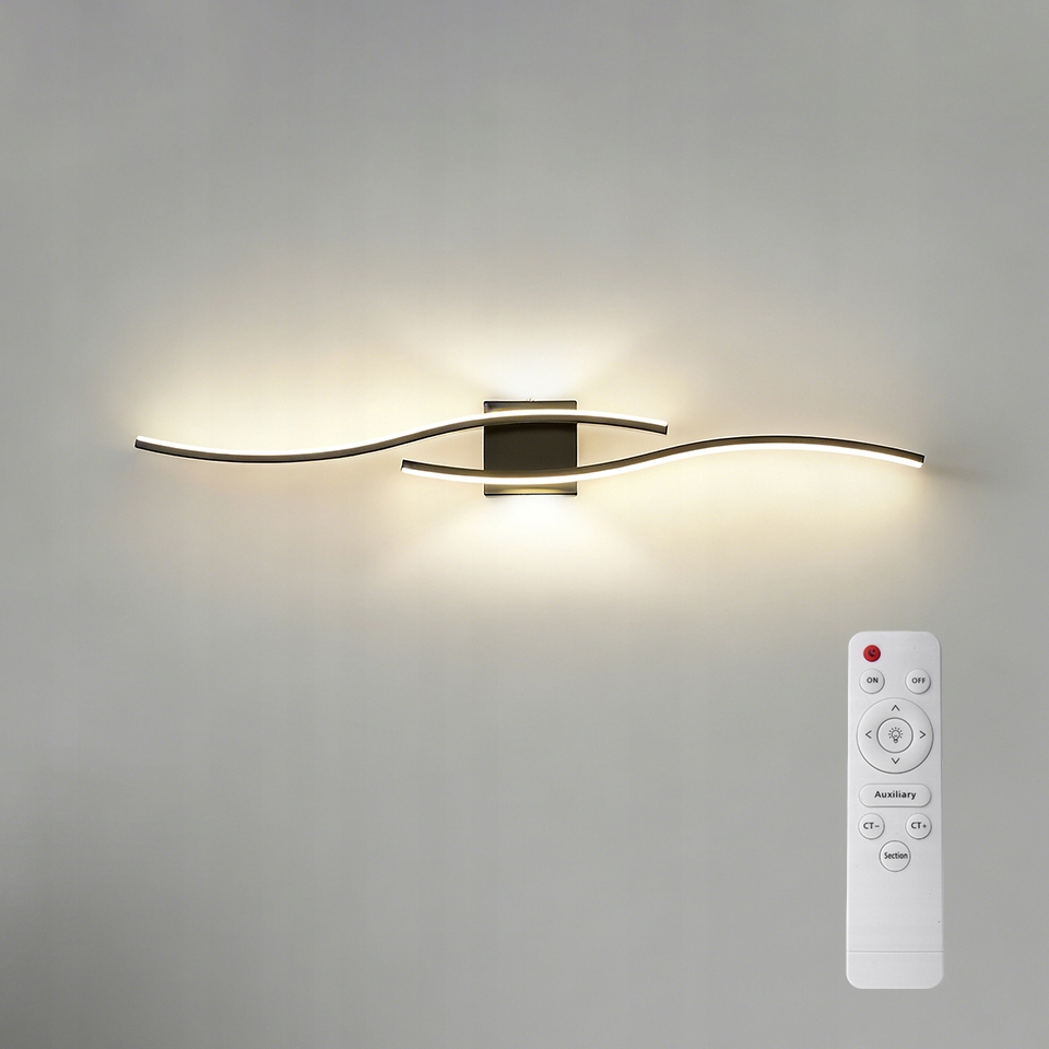 Led Nástěnné Svítidlo Do Obývacího Pokoje Černé Lineární Tříbarevné 3000K-6500K 3100LM 80CM