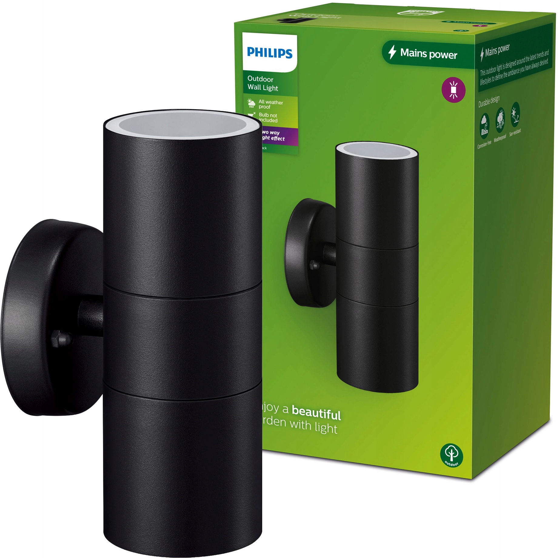 Venkovní nástěnné svítidlo Philips Kylis Led zahradní fasádní lampa 2x GU10 IP44