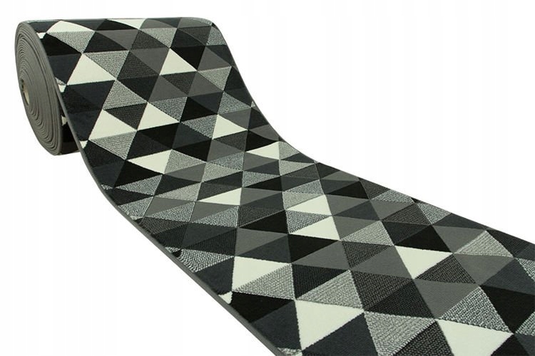 

szer. 60 cm Geometryczny Chodnik Szary Trójkąty
