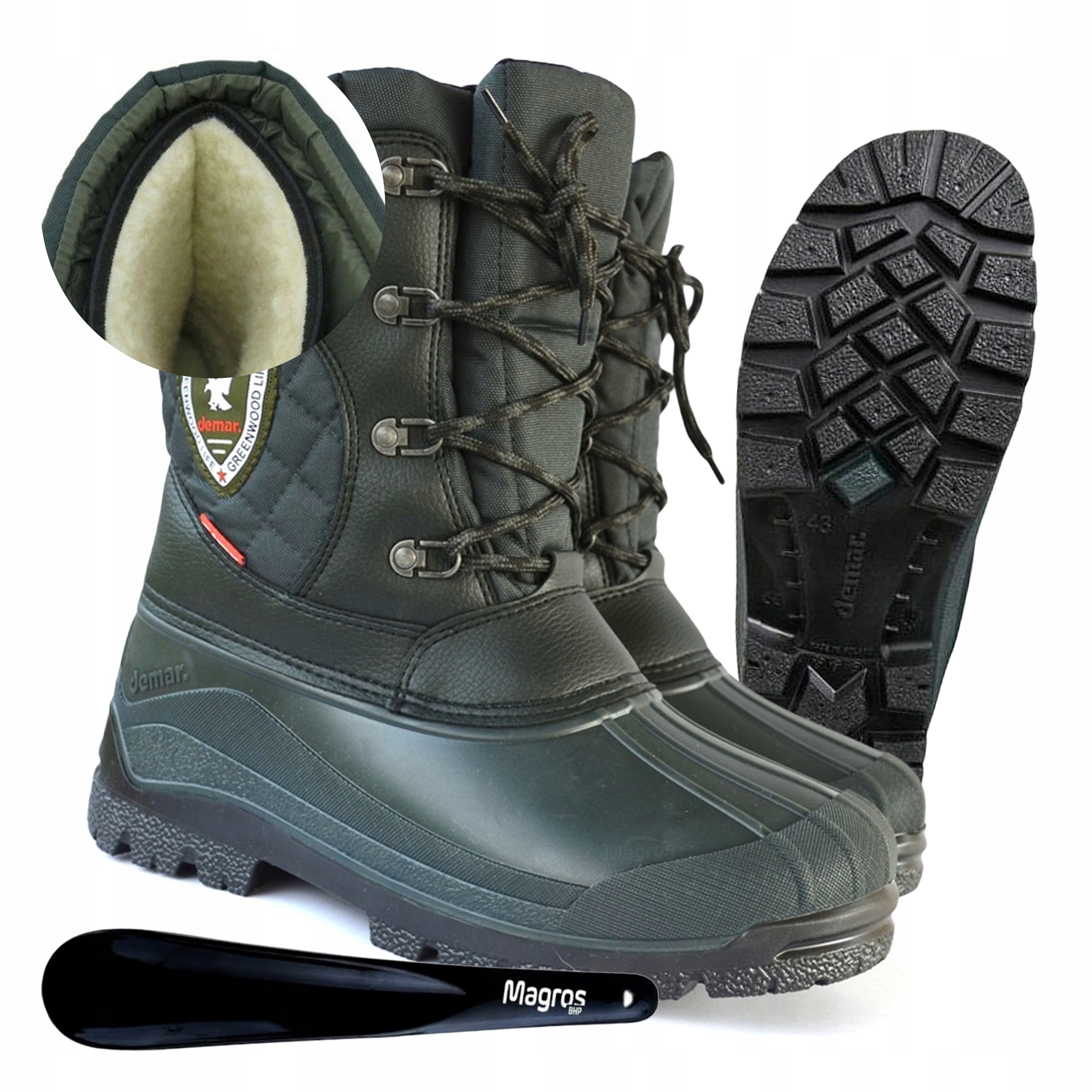 Pánské zimní sněhule teplé, zateplené, vložka 100% vlna Demar Logan vel.