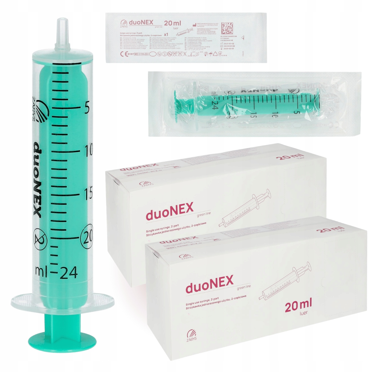 STRZYKAWKA STRZYKAWKI 20ML STERYLNE LUER DWUCZĘŚCIOWE duoNEX ZARYS 100SZT