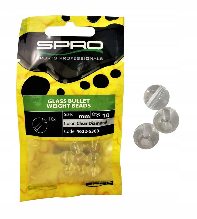 Spro Glass Bul. Weight Beads 6mm Clear Diamond 10szt.