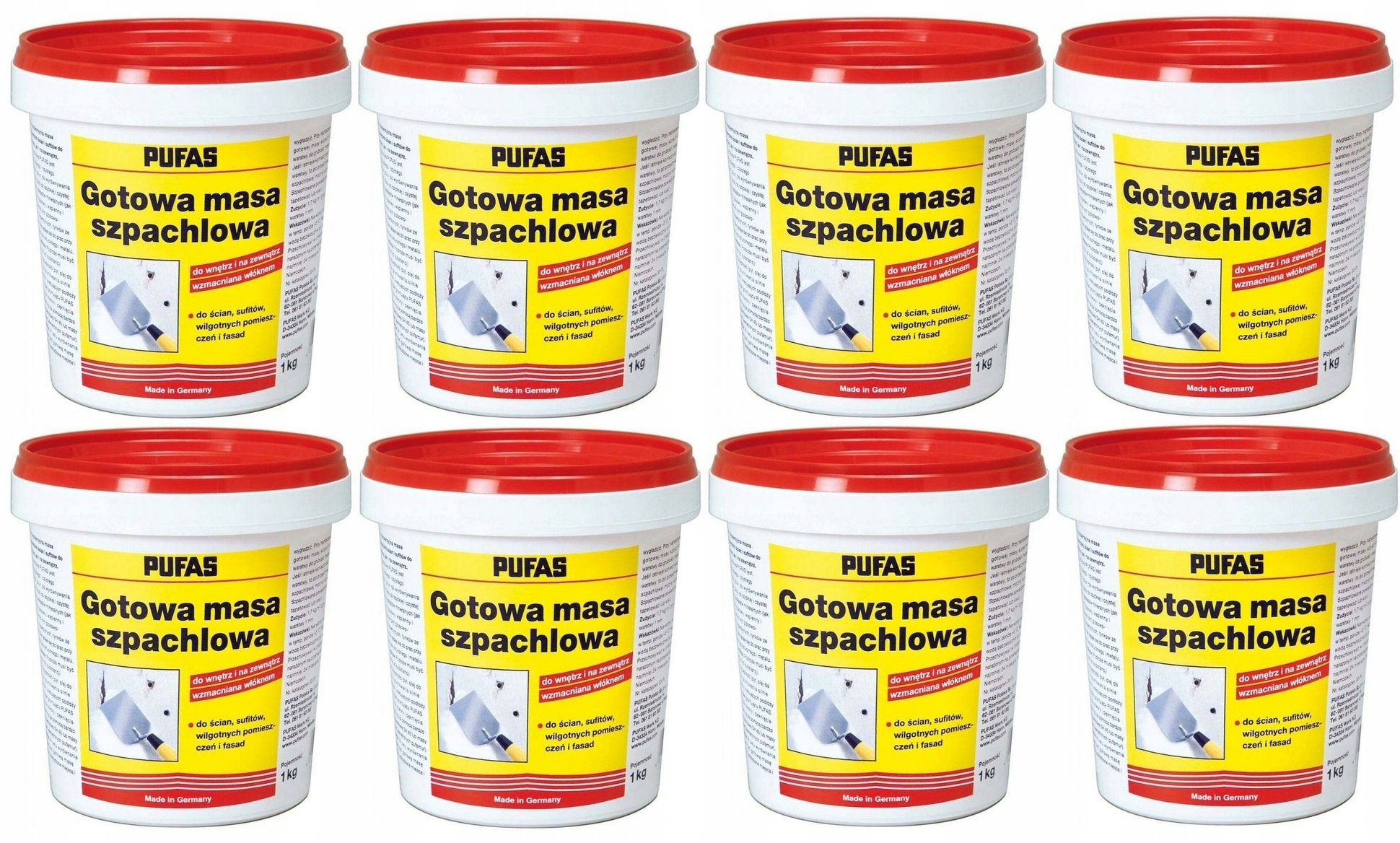 8 x Hotová tmelová hmota 1 kg Pufas