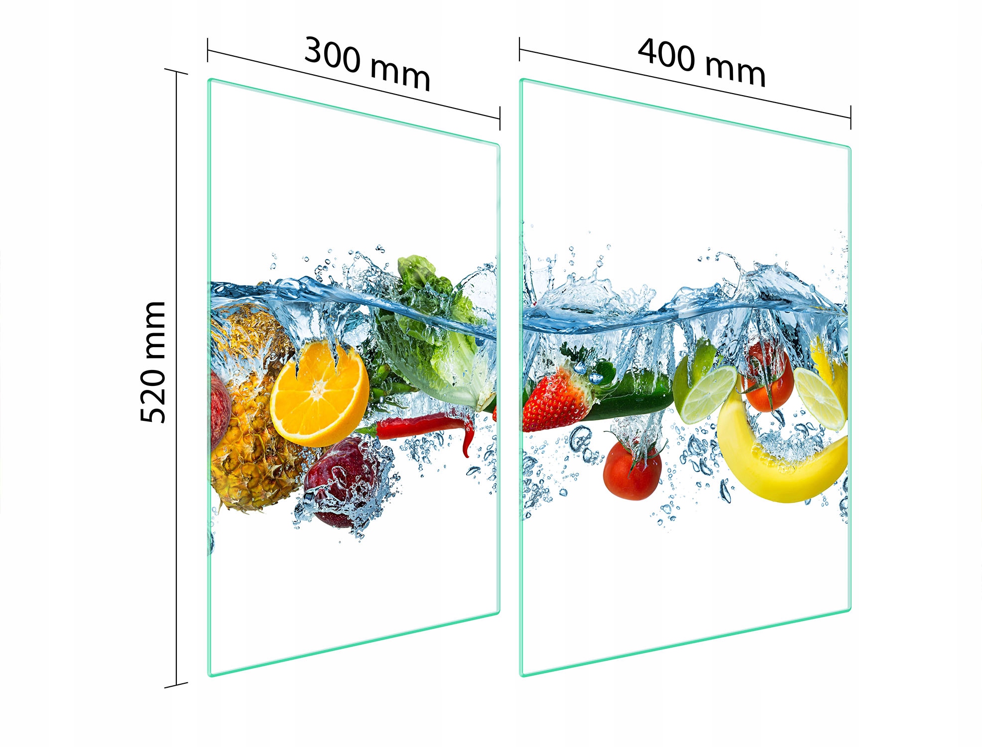 Skleněná Ochranná Deska Na Sporák 70x52 Ovoce Tvrzené Sklo