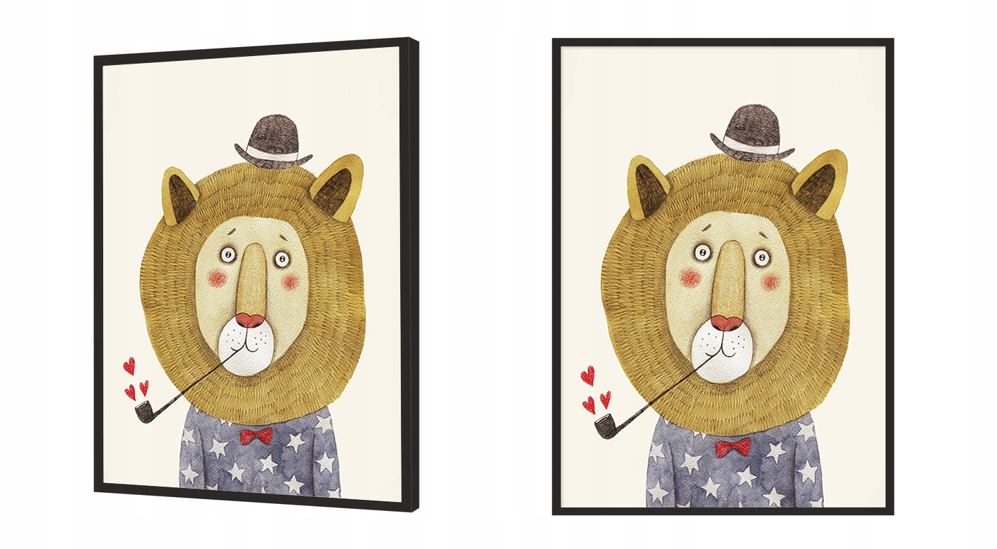 OBRAZ PLAKAT W RAMIE A4 cm Lew PD270 Bohater / Bajka Inny