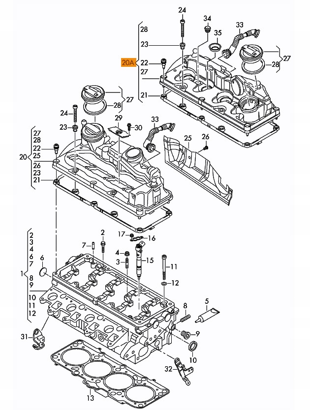 POKRYWA ZAWORÓW VW AMAROK 10-, CRAFTER 1 POKRYWA Producent części Maxgear
