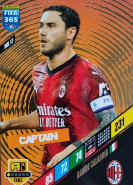 Fifa 365 2024 Panini Captain MIL 13 Calabria Milan