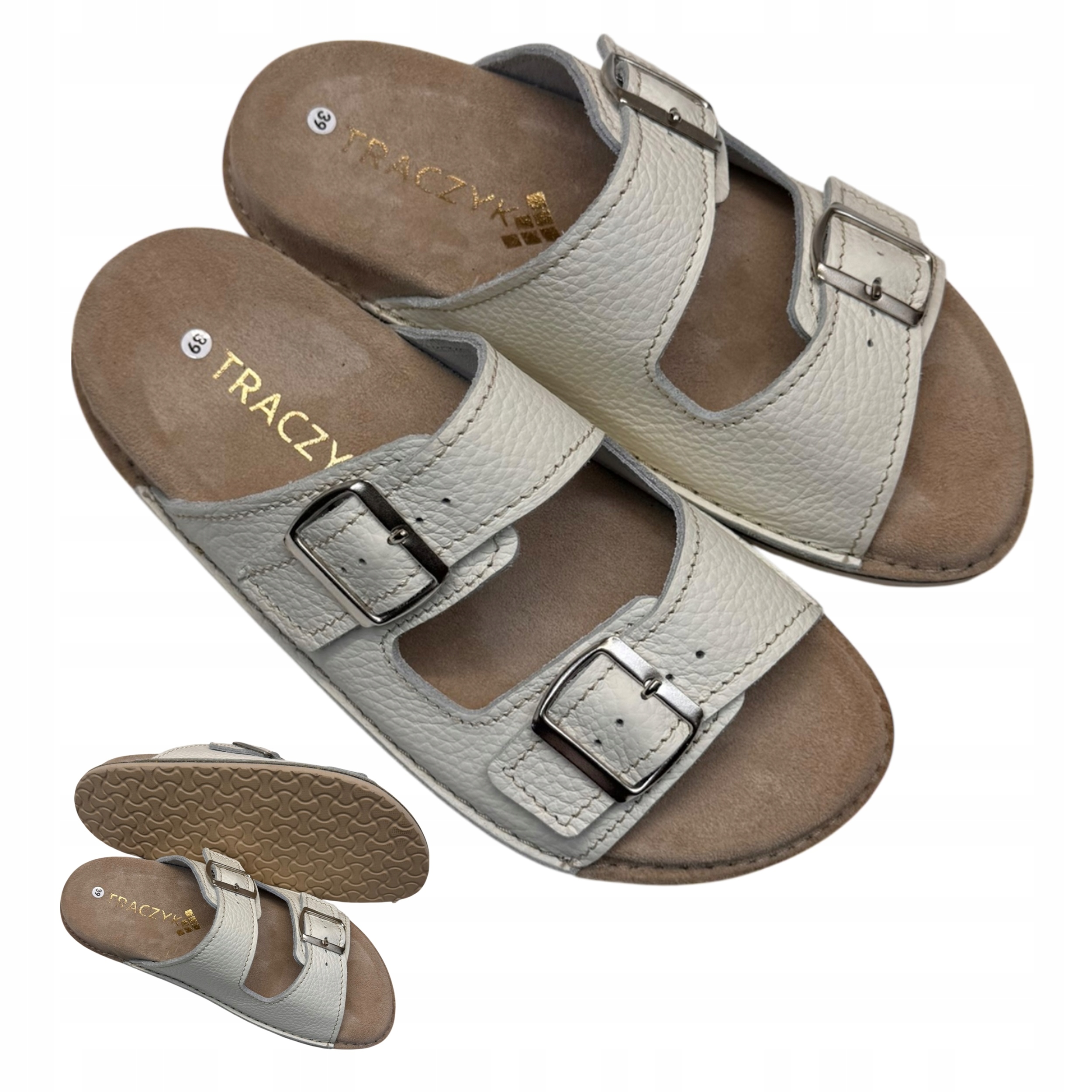 Dámské Pánské Nazouváky Bílé Traczyk Ortopedické Kožené Profilované vel. 37