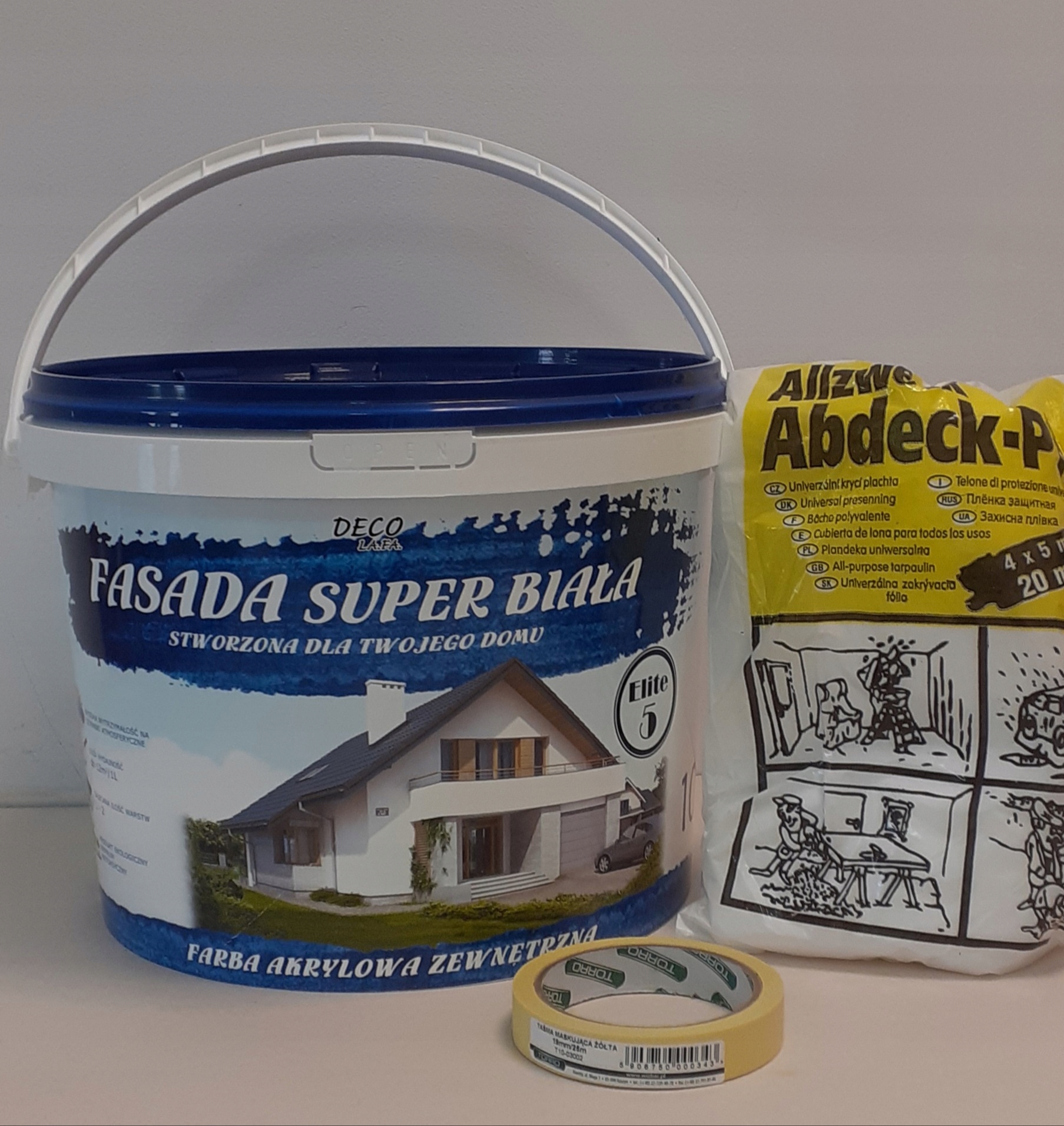 Farba fasadowa Fasada Superbiała 10L Gratisy Elewacje Deko-lafa