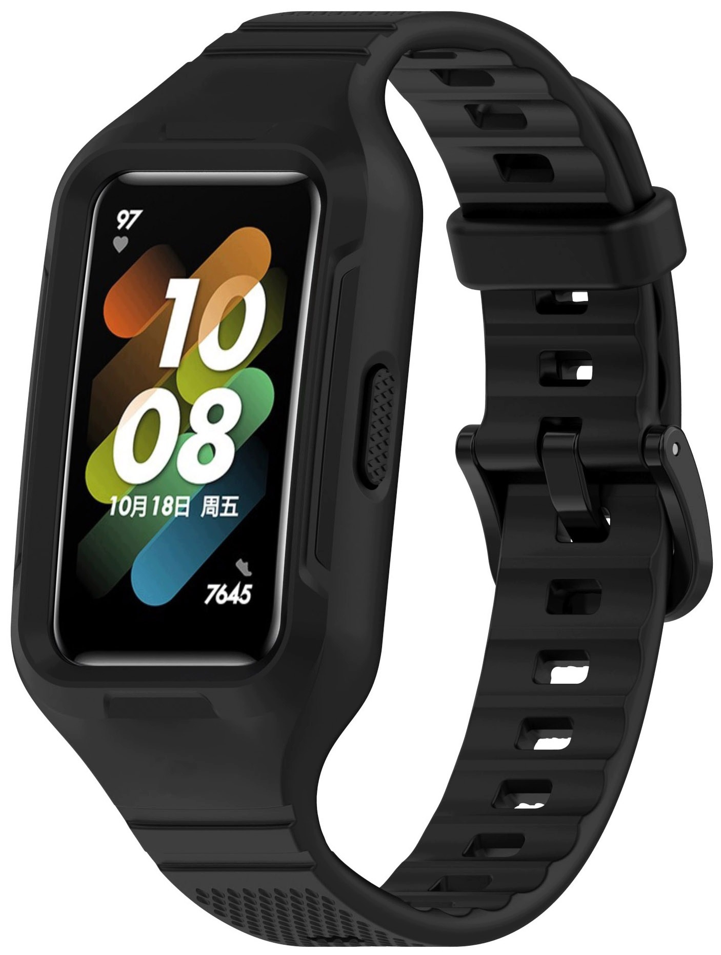 Pasek z etui ochronnym RabbitMob do Huawei Band 8/9/10 Czarny