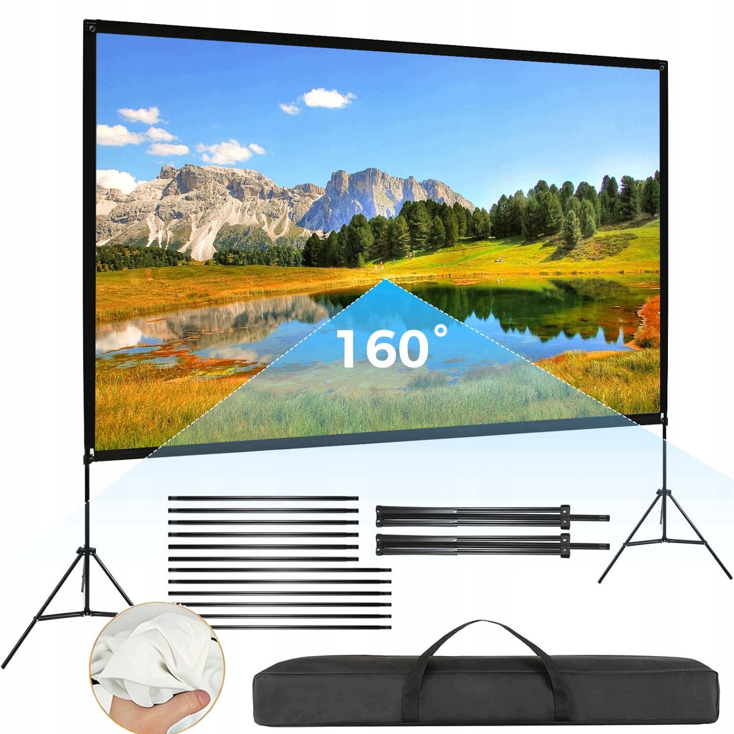 Multimediální Projekční Plátno 100" 16:9 Hd Se Dvěma Stativy 219*129 CM