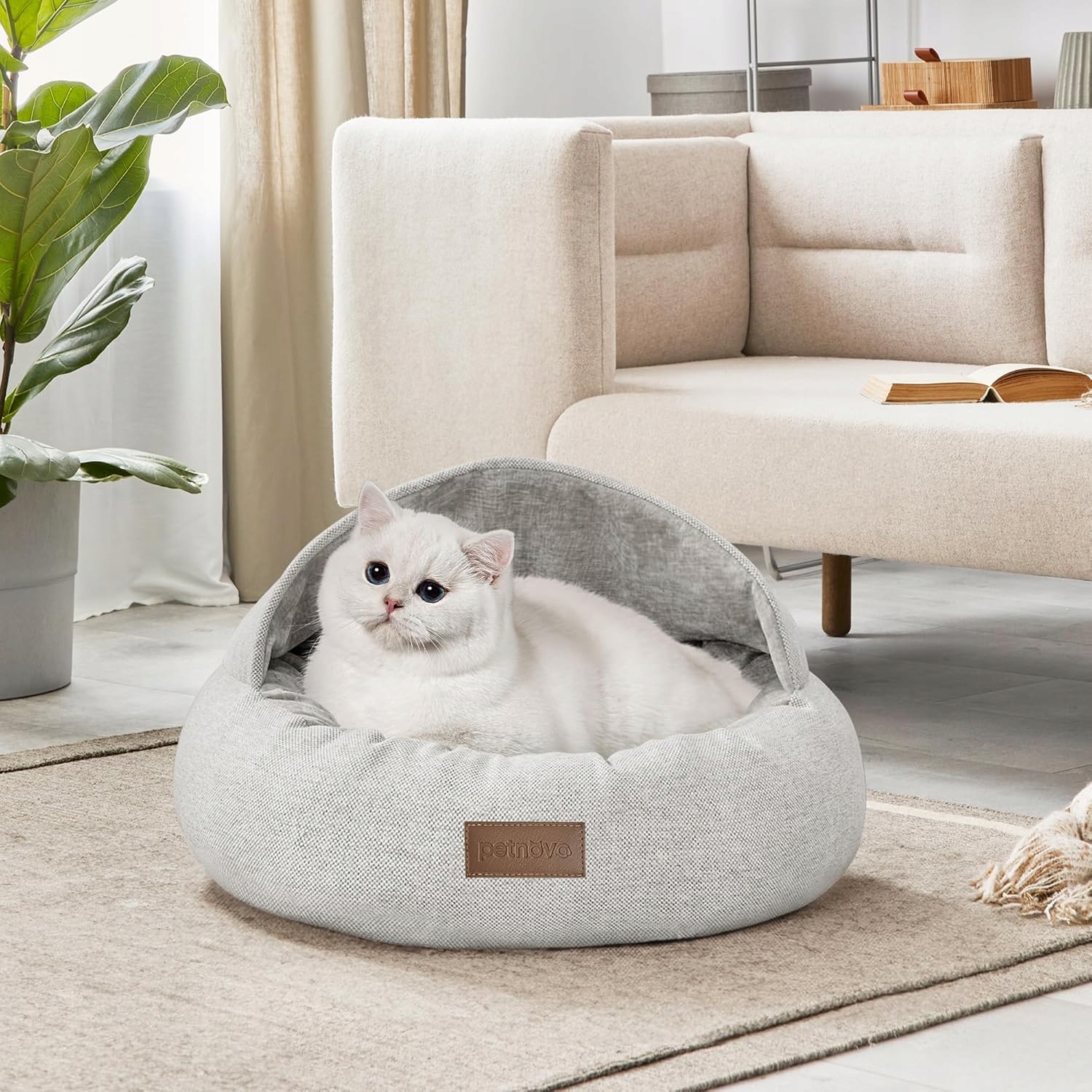 Levně Petnovo Donut kulaté pelíšek pro pro kočky s plstěnou střechou