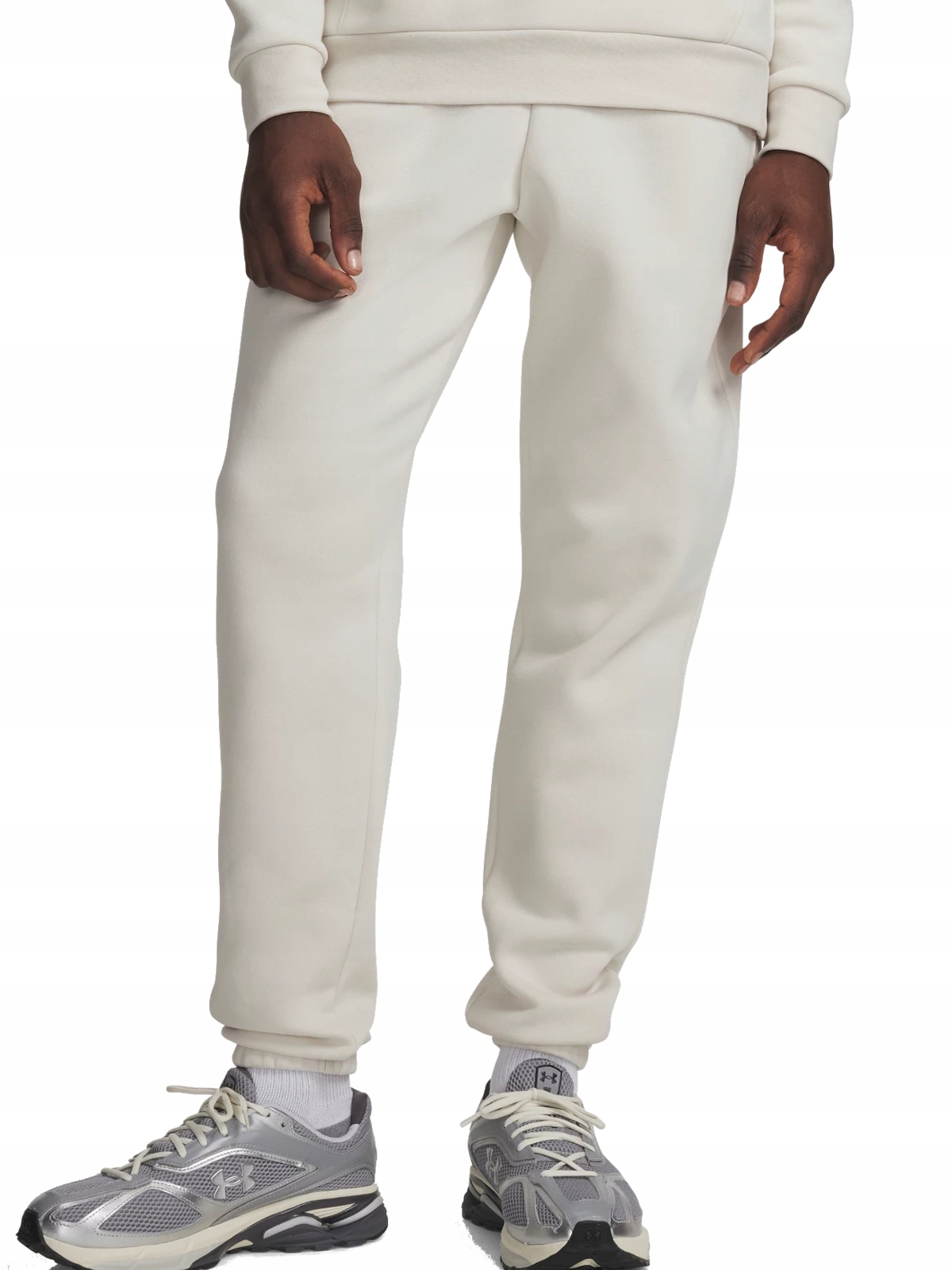 Pánské tepláky Under Armour 1373882-110 béžové bavlněné joggery M